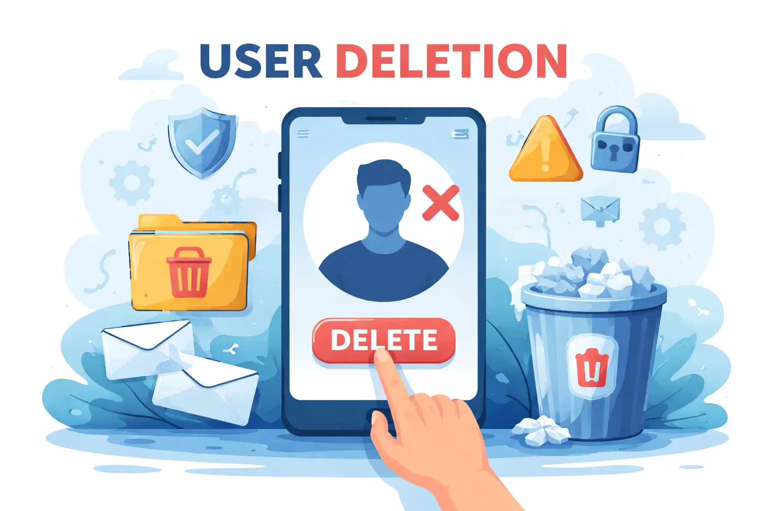 User deletion is not a button, it is a strategy